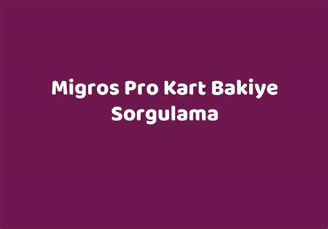 Migros money pro bakiye sorgulama